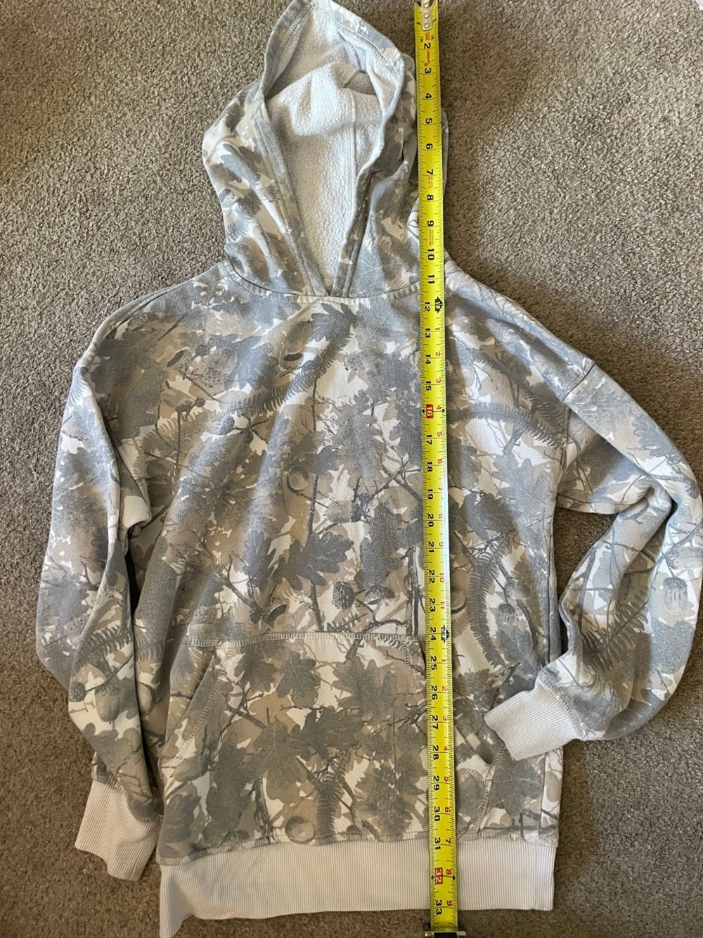 Sonoma Gray and White Leaf Camo Kids Hoodie